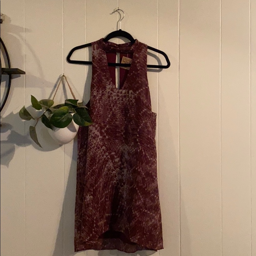 Snake skin print olivaceous dress